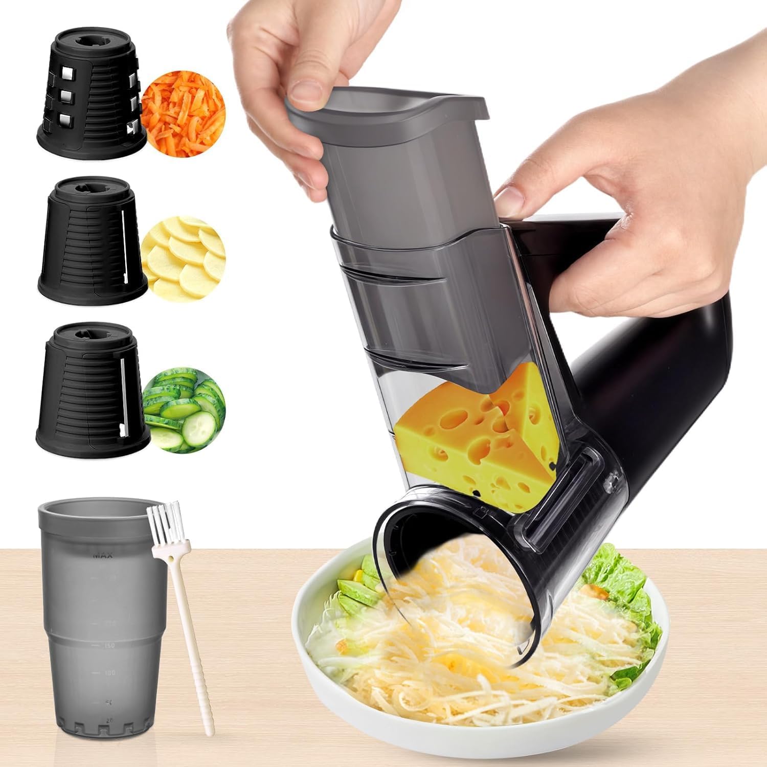 Multifunctional Electric Handheld Food Chopper, Food Processor, Black-image-25