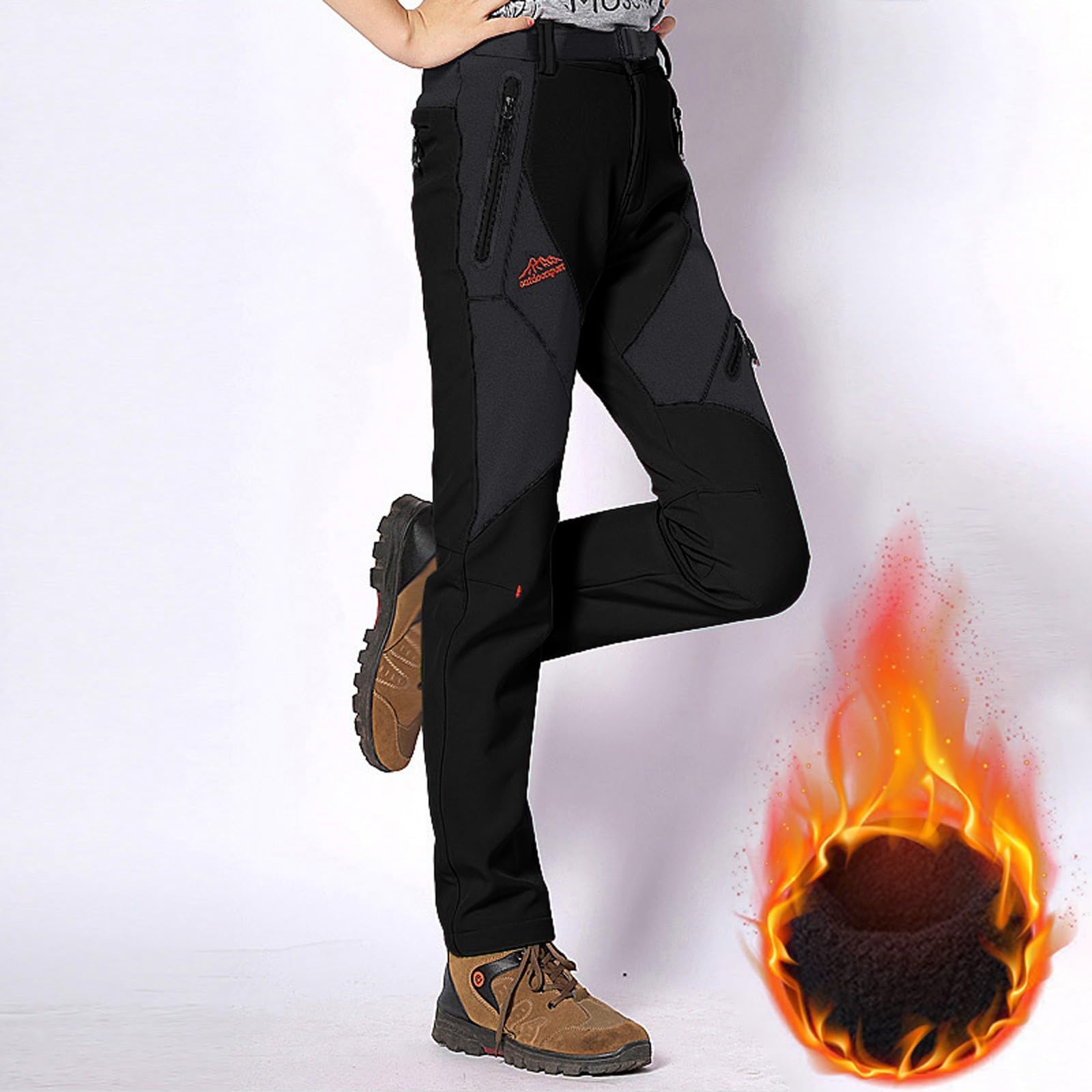 Schneehose Damen Warm Gefüttert Winterhose Skihose Winddicht Wasserdicht Snowboardhose Outdoorhose Winter Baggy Thermohose Verdickte Fahrradhose Arbeitshose
