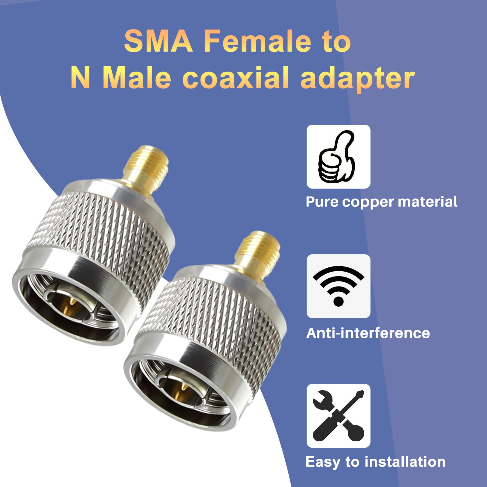 2 Pezzi Adattatore N Maschio A SMA Femmina - Connettore Coassiale RF - Foto 4