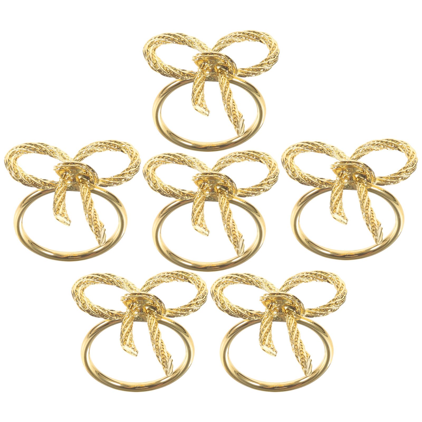 TOYANDONA 30 Pezzi Anelli Portatovaglioli Fiocco Oro, Ferro Abs per Pasti