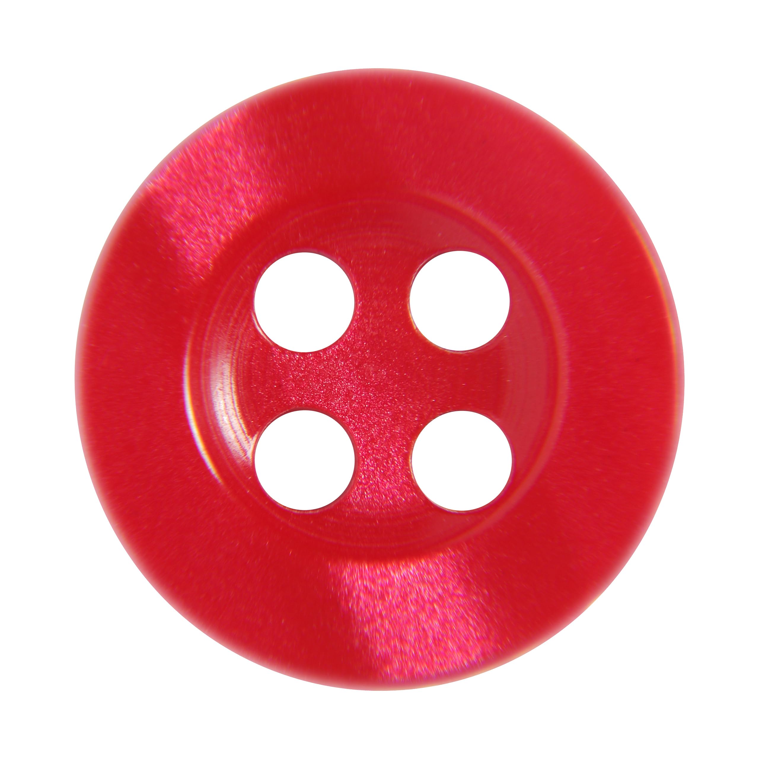 Pack of 12 Red 11mm Round Sew On Plastic Buttons for Shirts Blouses Pearlescent Flat 4 Holes 18L, Pack of 12 Buttons - Image 2