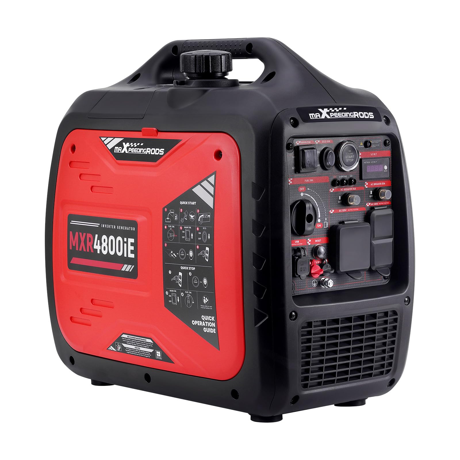maXpeedingrods 4800W Gasoline Inverter Generator Electric Start and Remote Start Gas Powered Generator for Outdoor Camping Home Backup