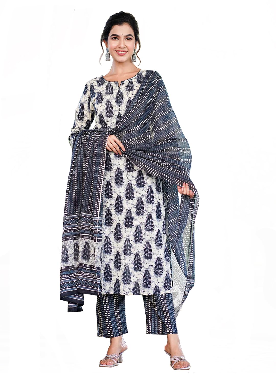 SKY FABWomen Rayon Maternity and Feeding Kurta Pant Set and Dupatta with Invisible Zip