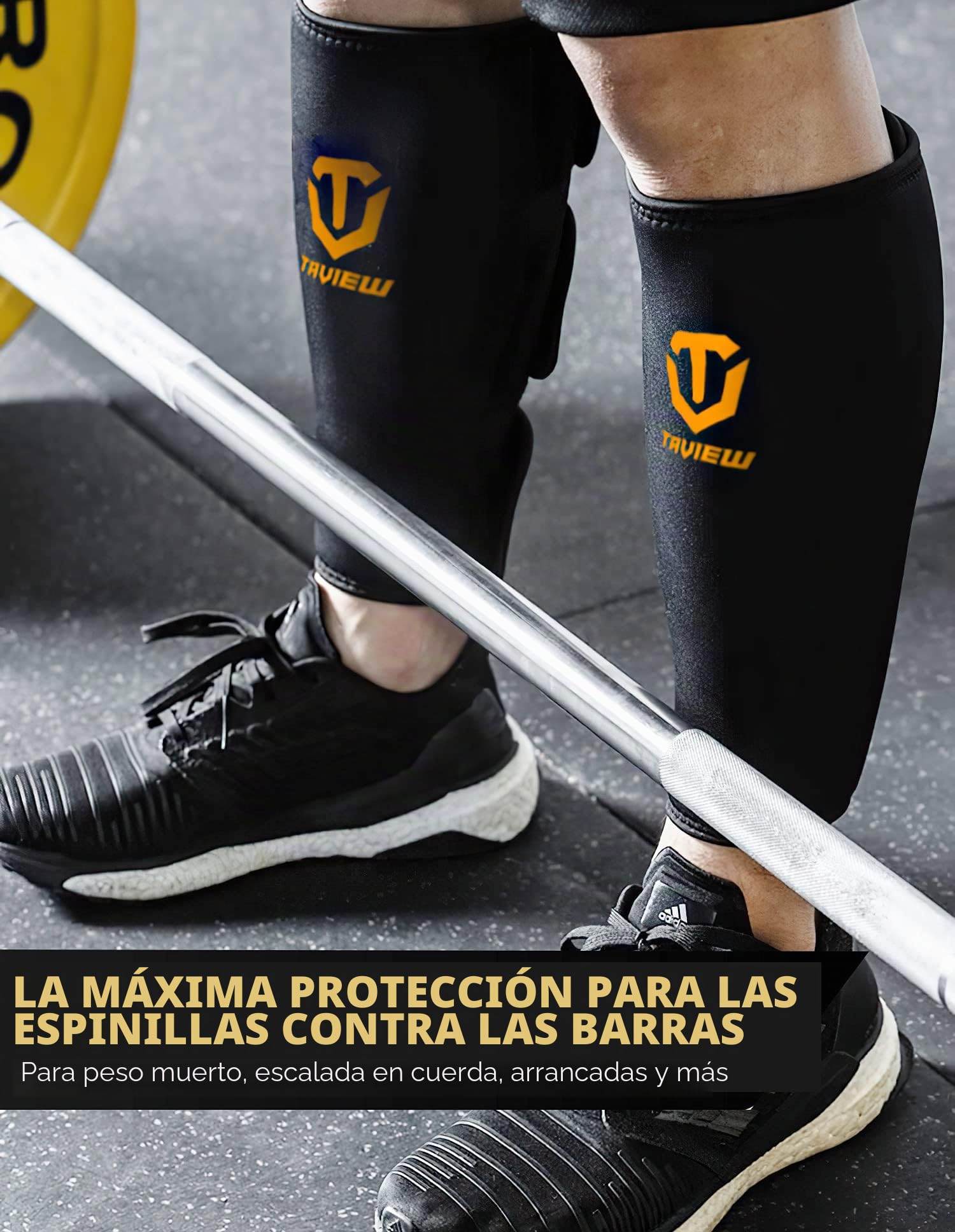 Espinilleras de levantamiento de pesas, soporte de pantorrilla, neopreno de 5 mm de grosor para espinilleras EasyWear Deadlift, pantalones y mallas de entrenamiento