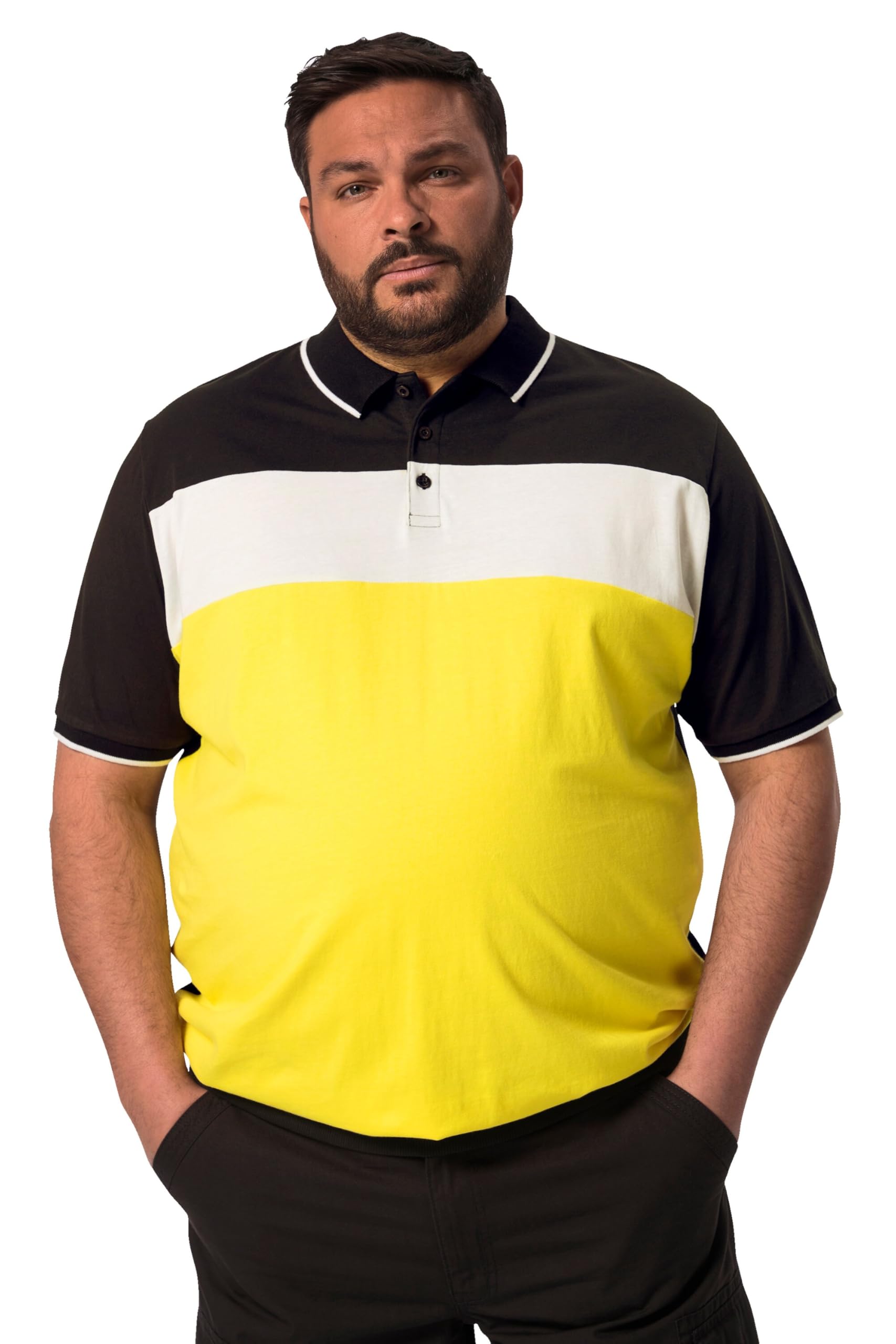 Men Plus Herren große Größen Übergrößen Menswear L-8XL Poloshirt, Halbarm, Bauchfit, Colorblocking 829807