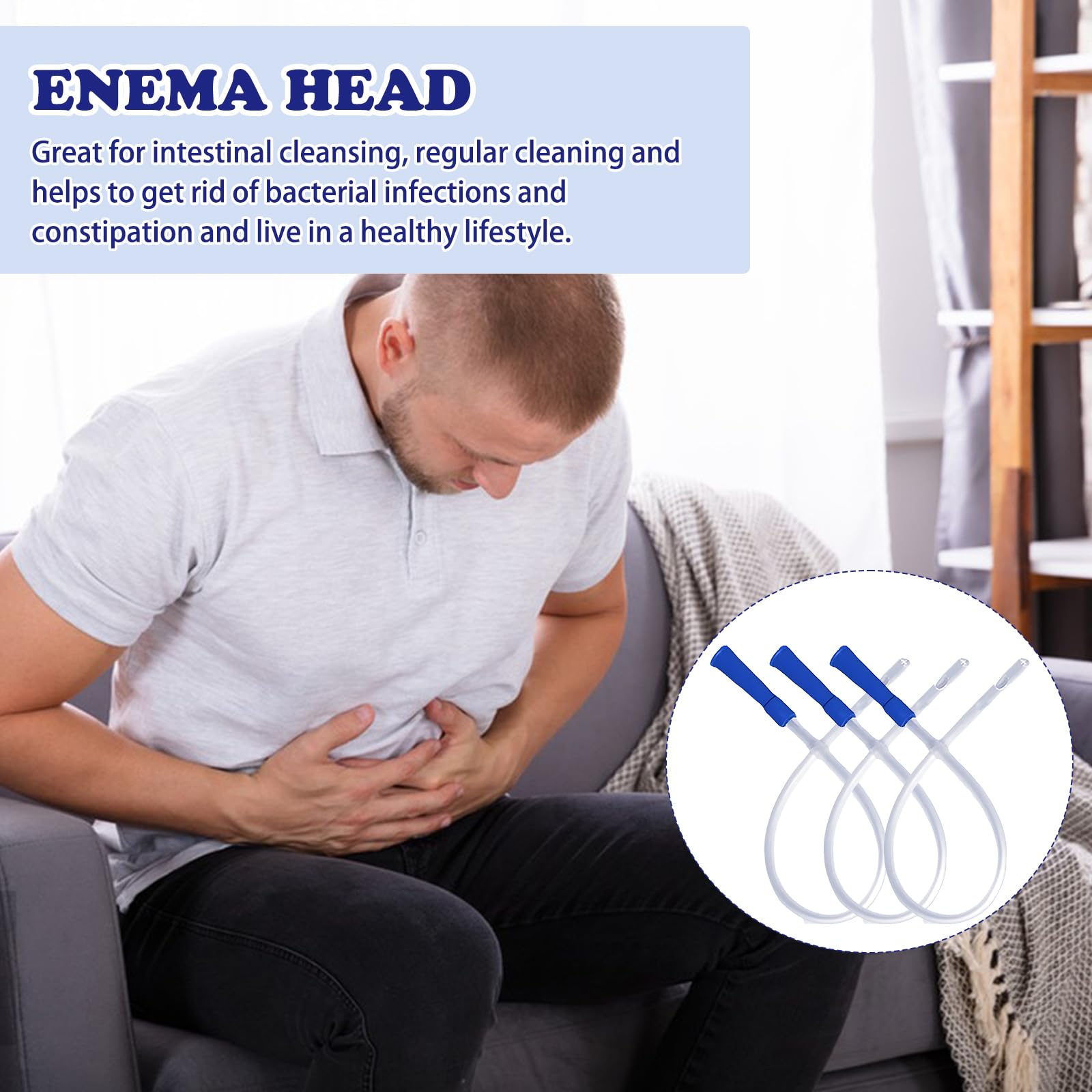 Enema para Limpieza de Colon Kit de Bolsa de Enema Para el Hogar 1200ml Incluye 10 Tubos Rectales (10cm+26cm) para la Limpieza de Colon Con Café y Leche — view 6