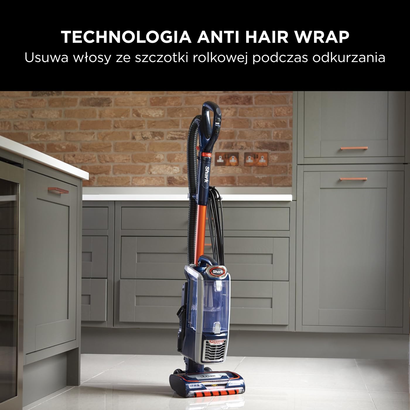 Shark odkurzacz przewodowy 0,83L z technologią Anti-Hair-Wrap, odkurzacz DuoClean z funkcją Powered Lift-Away oraz końcówkami do sierści zwierząt, tapicerki i szczelin, przewód 8 m, NZ801EUT