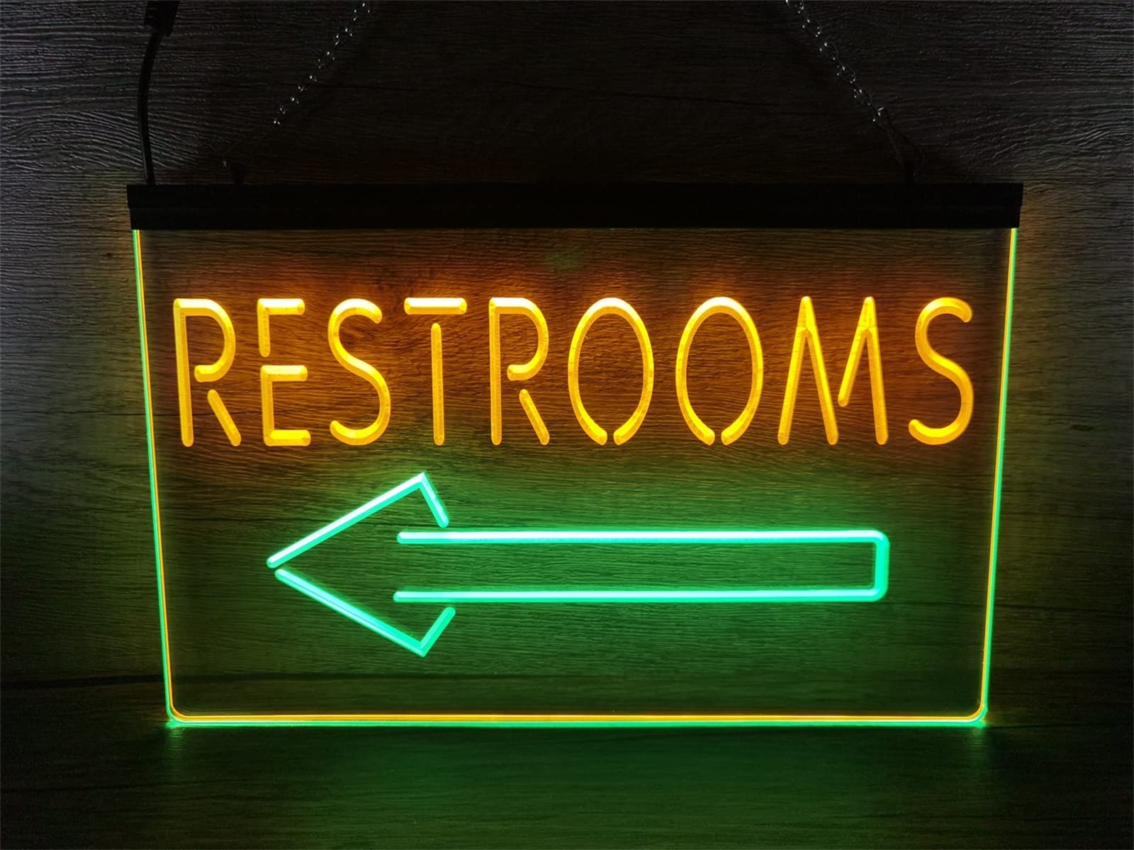 REWIS Restroom Arrow Point to Left LED Neon Signs
