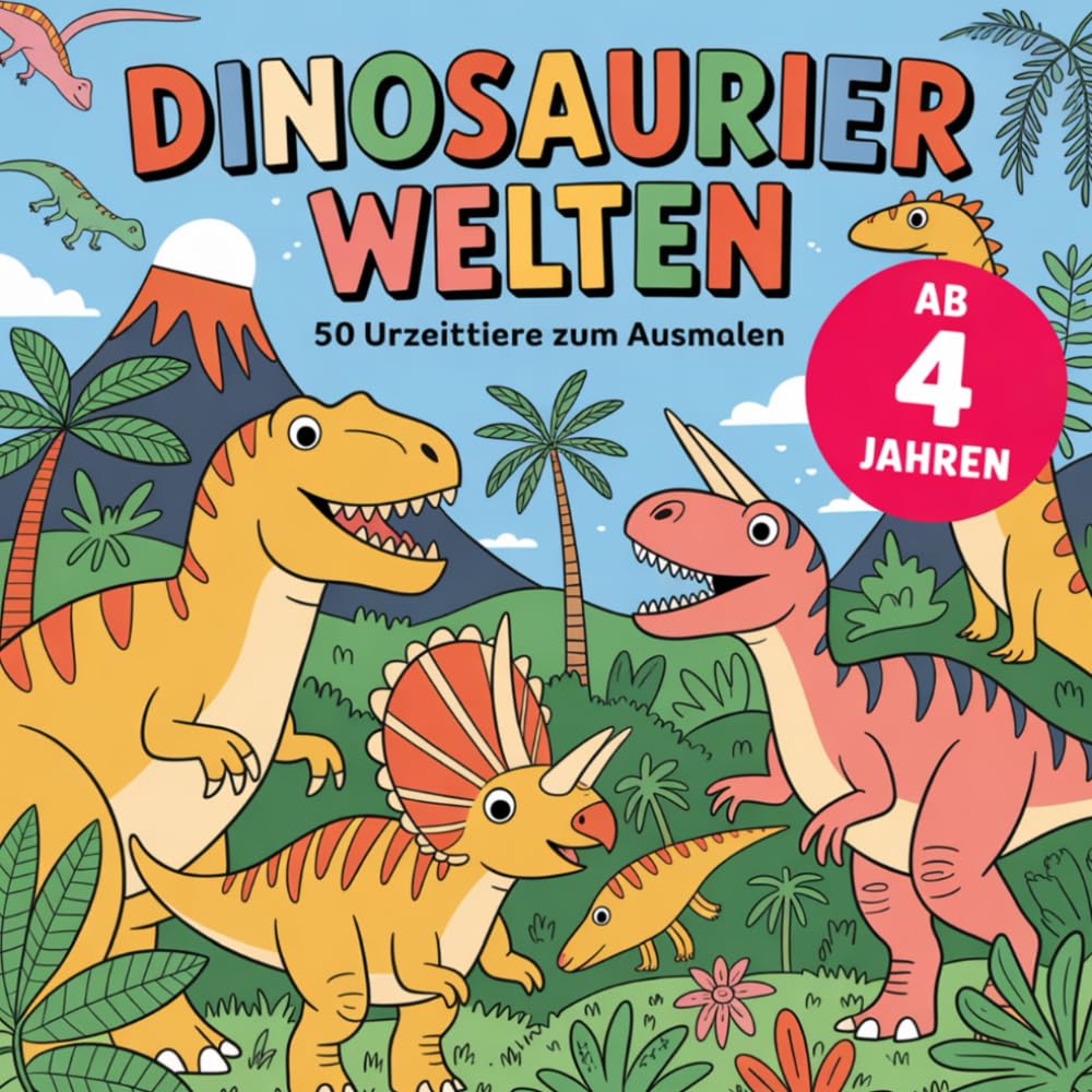 Dinosaurier Welten: 50 Urzeittiere zum Ausmalen