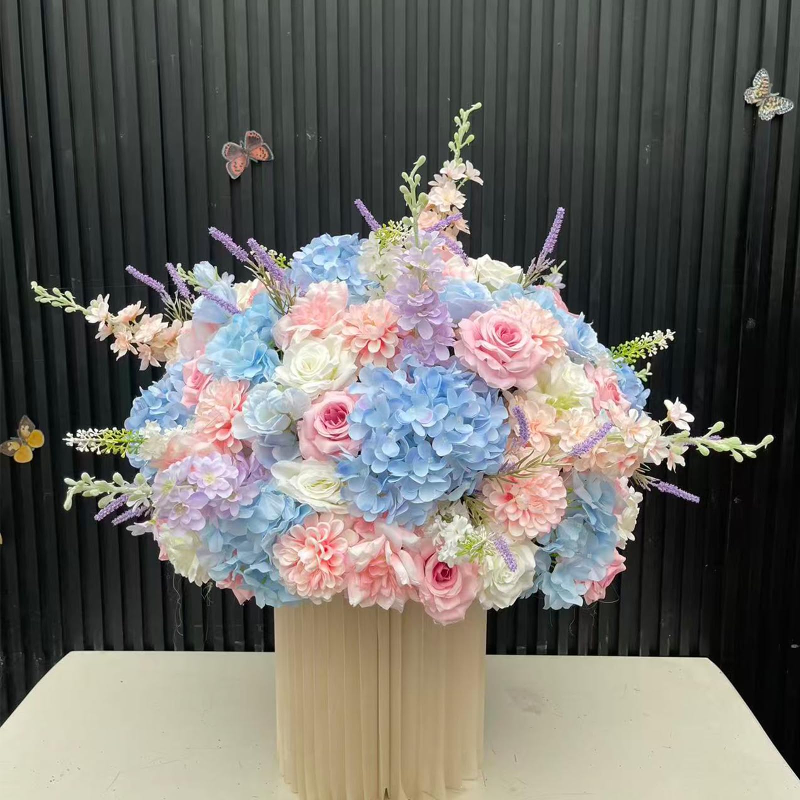 Pastel Pink Blue Purple Artificial Flower Arrangement, Wedding Home Decor (Flower ball,60cm)