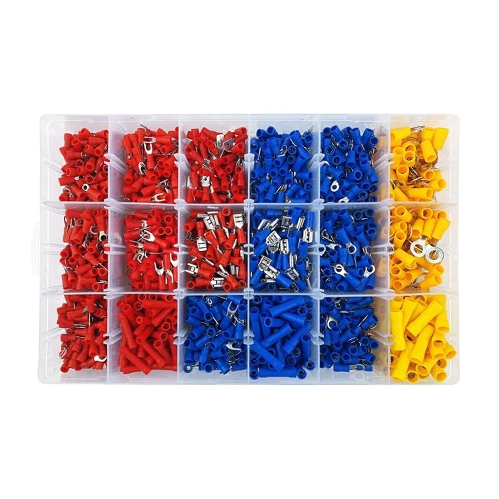 Kit de connecteurs de Fil électrique, 1300 pièces, Assortiment de bornes à sertir isolées, Combinaison de bornes de Presse à Froid en Fer
