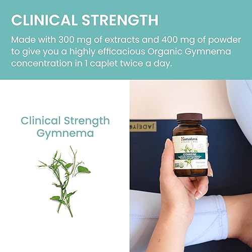 Miniatura 7 de Himalaya Organic Gymnema Sylvestre for Glucose Metabolism, 700 mg, 30 Caplets, 2 Month Supply, 2 Pack