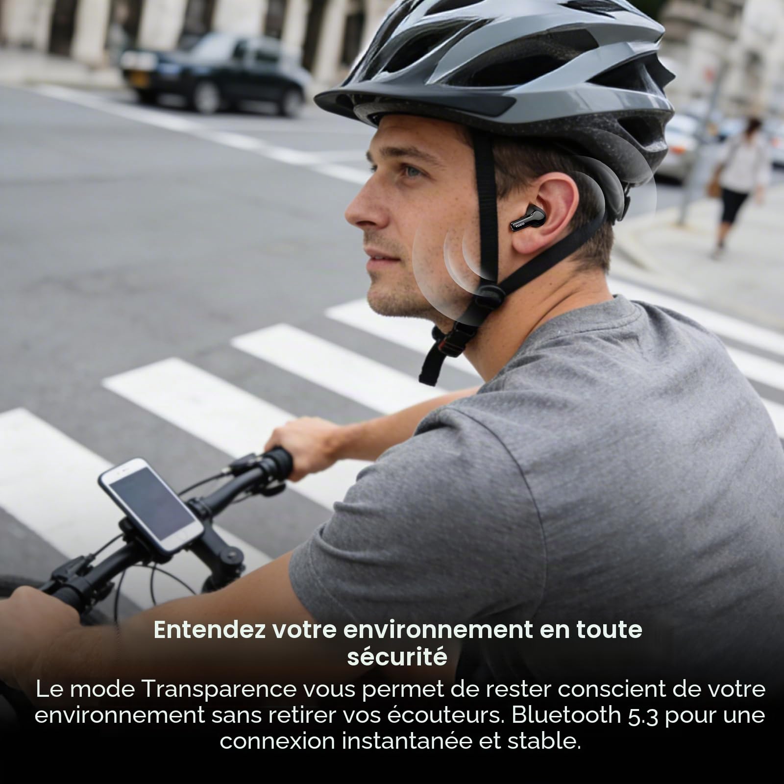 TOZO NC3 Écouteurs Bluetooth sans Fil avec Hybride ANC Appels IA ENC