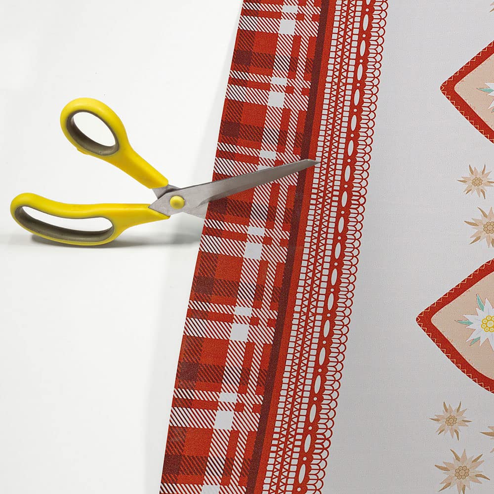 JOKE TIROL Tapis de cuisine en PVC au mètre, tapis de cuisine en vinyle, antidérapant anti-taches, design tyrolien de Noël (50 x 290 cm, LOVE RED)