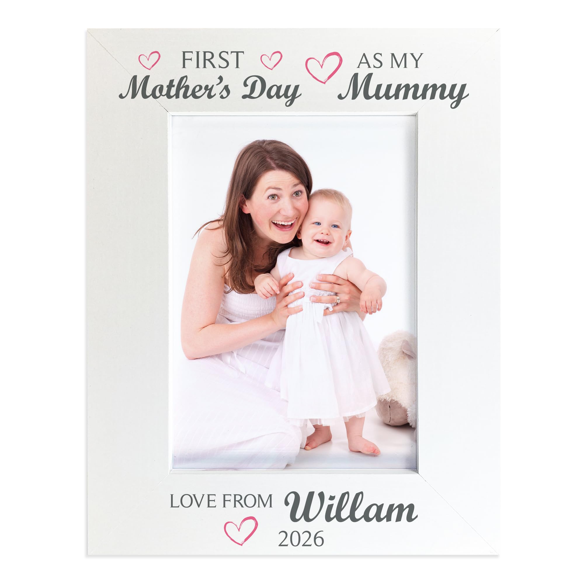 RED OCEAN 1st Mothers Day Gift White Portrait 7x5 Photo Frame Personalised Gifts For Mummy On Mothers Day From Daughter Son Keepsake Gift For Her