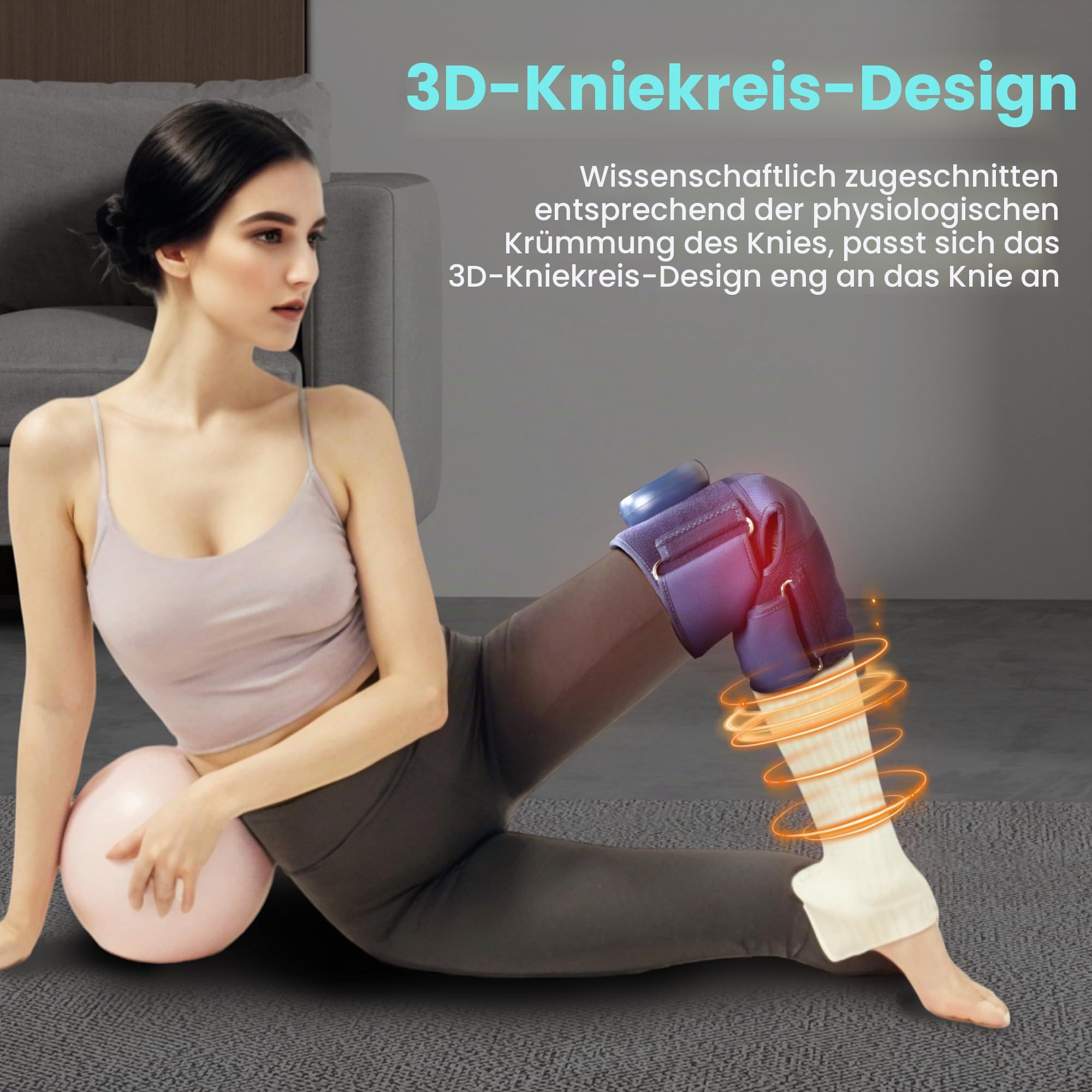 Creliver Knie Massagegerät Wärmetherapie & Vibrations-Airbag–Wiederaufladbar als Kniewärmer, Kniepolster oder Kniebandage–Einstellbare Größe gegen Knieschmerzen, Arthritis, Steifheit & Muskelschäden