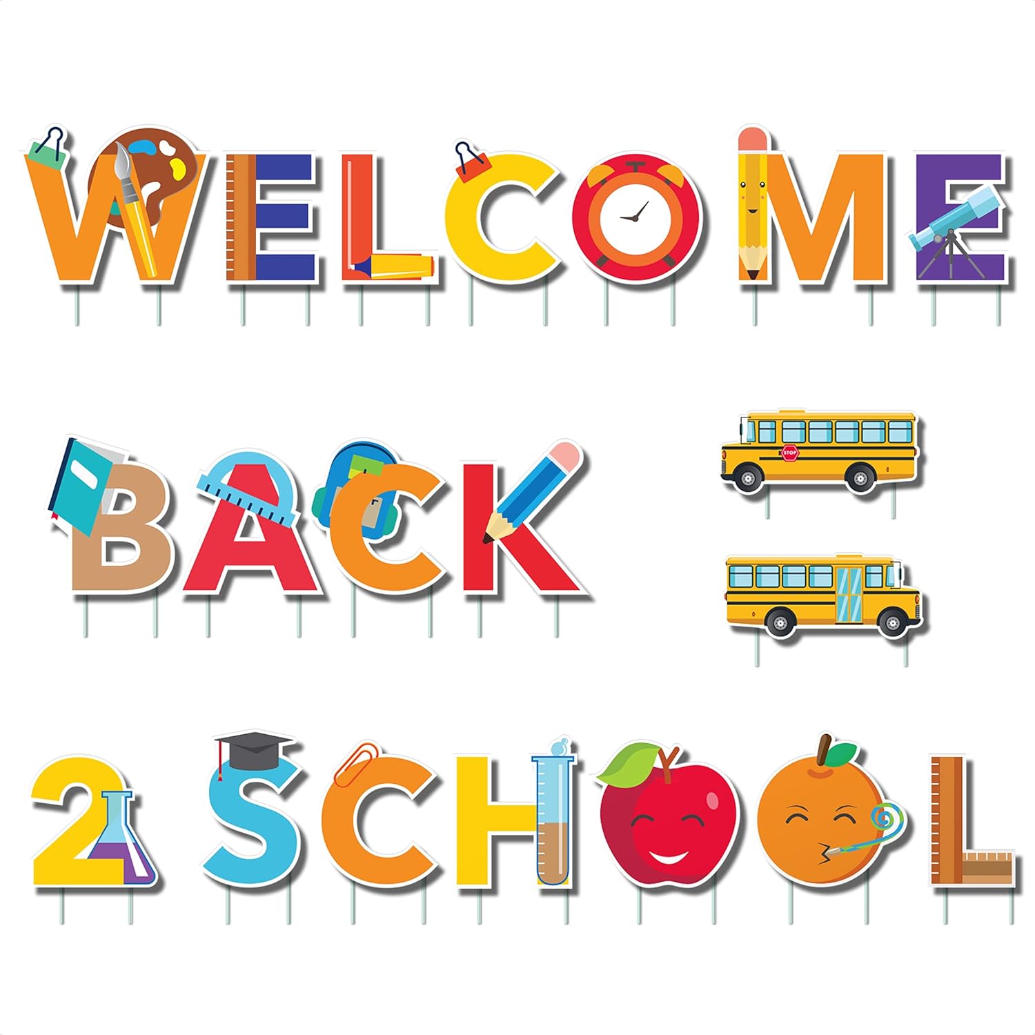Buy D DECOR DandDecor Welcome Back To School Back To School Yard Signs Buy D DECOR DandDecor Welcome Back To School Back To School Yard Signs