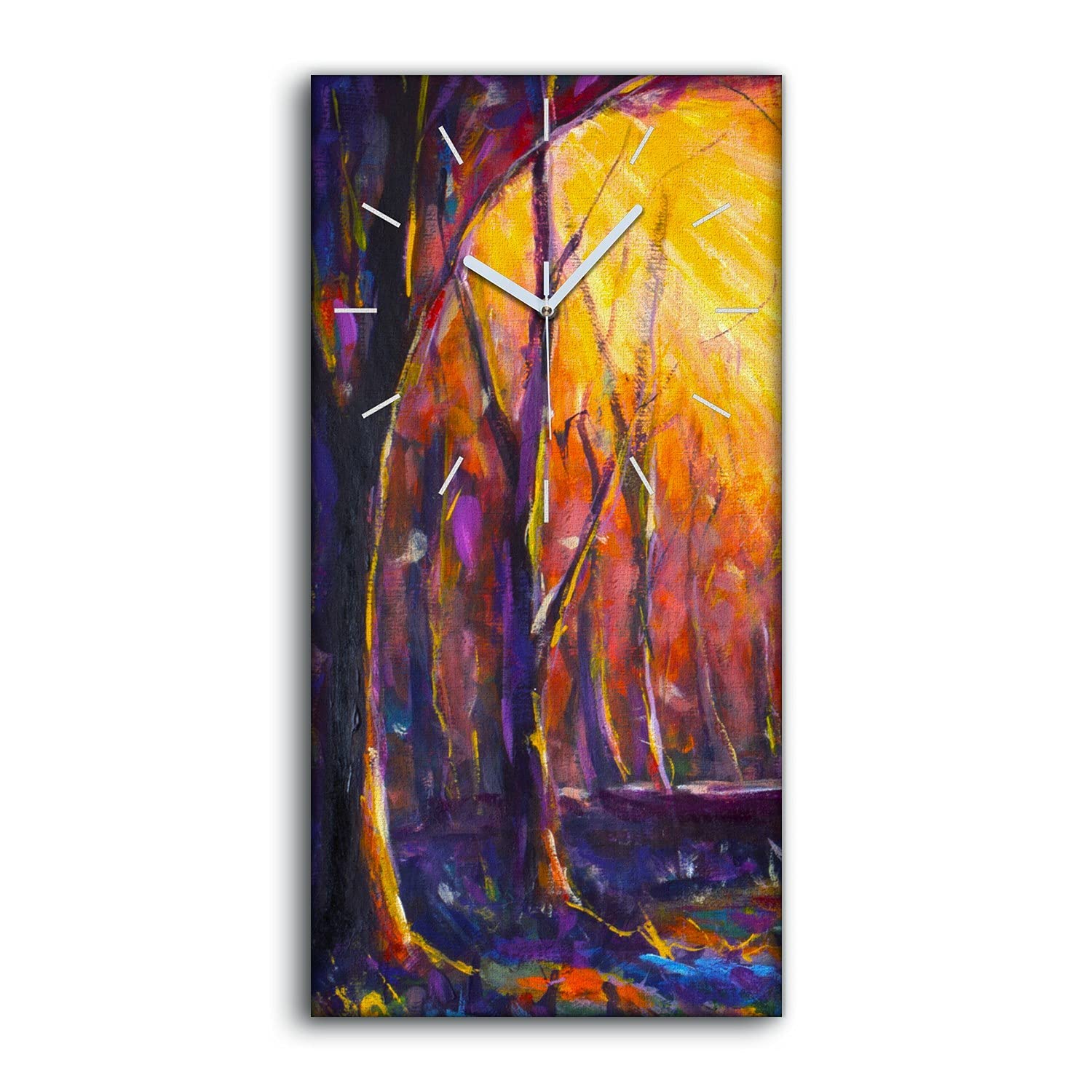 Horloge sur Toile 30x60cm Coloray Art Mural Salon Peinture Moderne