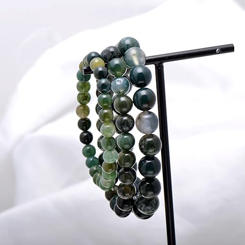 Miniatura 2 de Paialco 3 Pack - Gemstone Beads Strentch Bracelets for Women Men, 68 10 MM