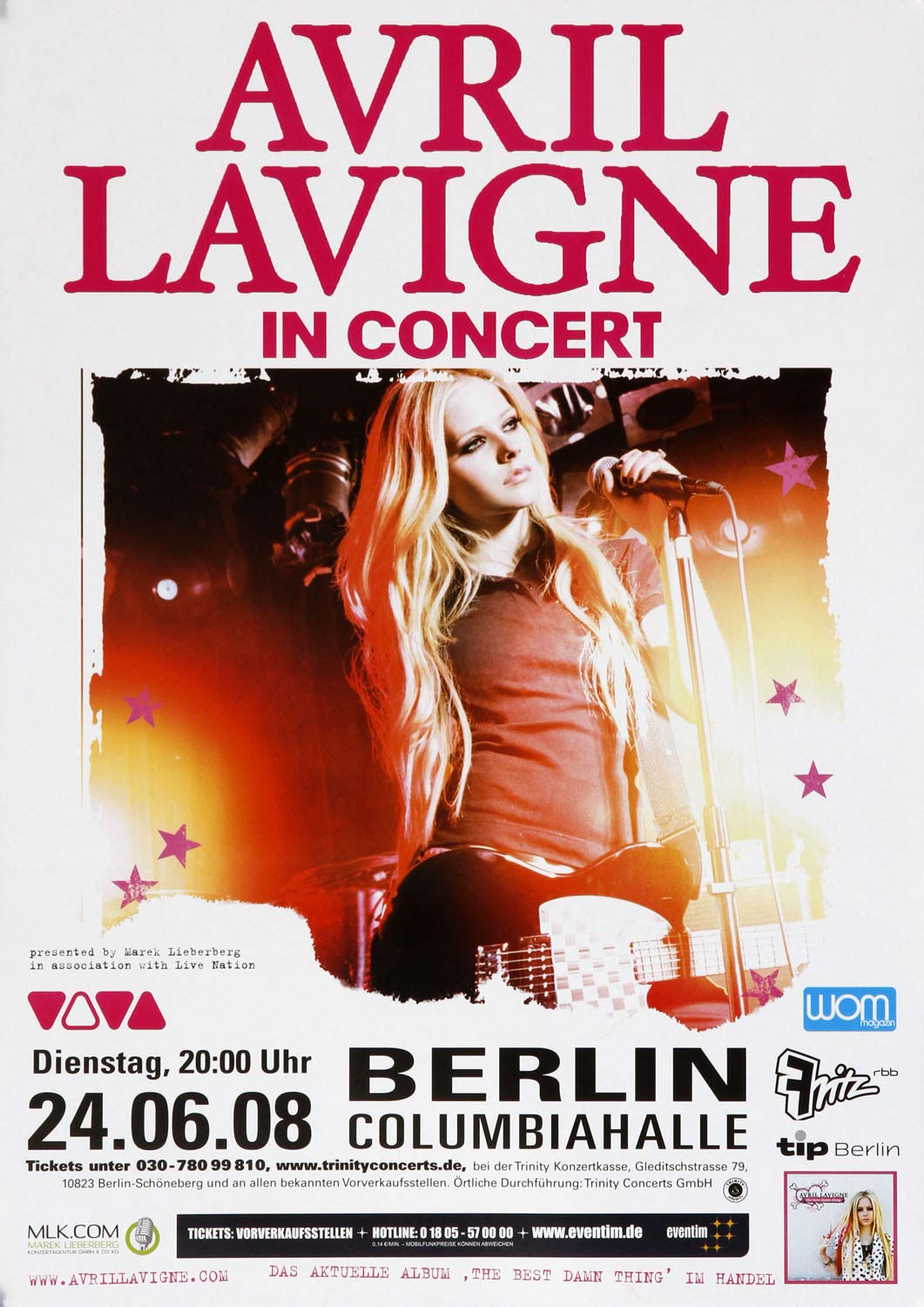Avril Lavigne - What The Hell, Berlin 2008 » Konzertplakat/Premium Poster | Live Konzert Veranstaltung | DIN A1 «