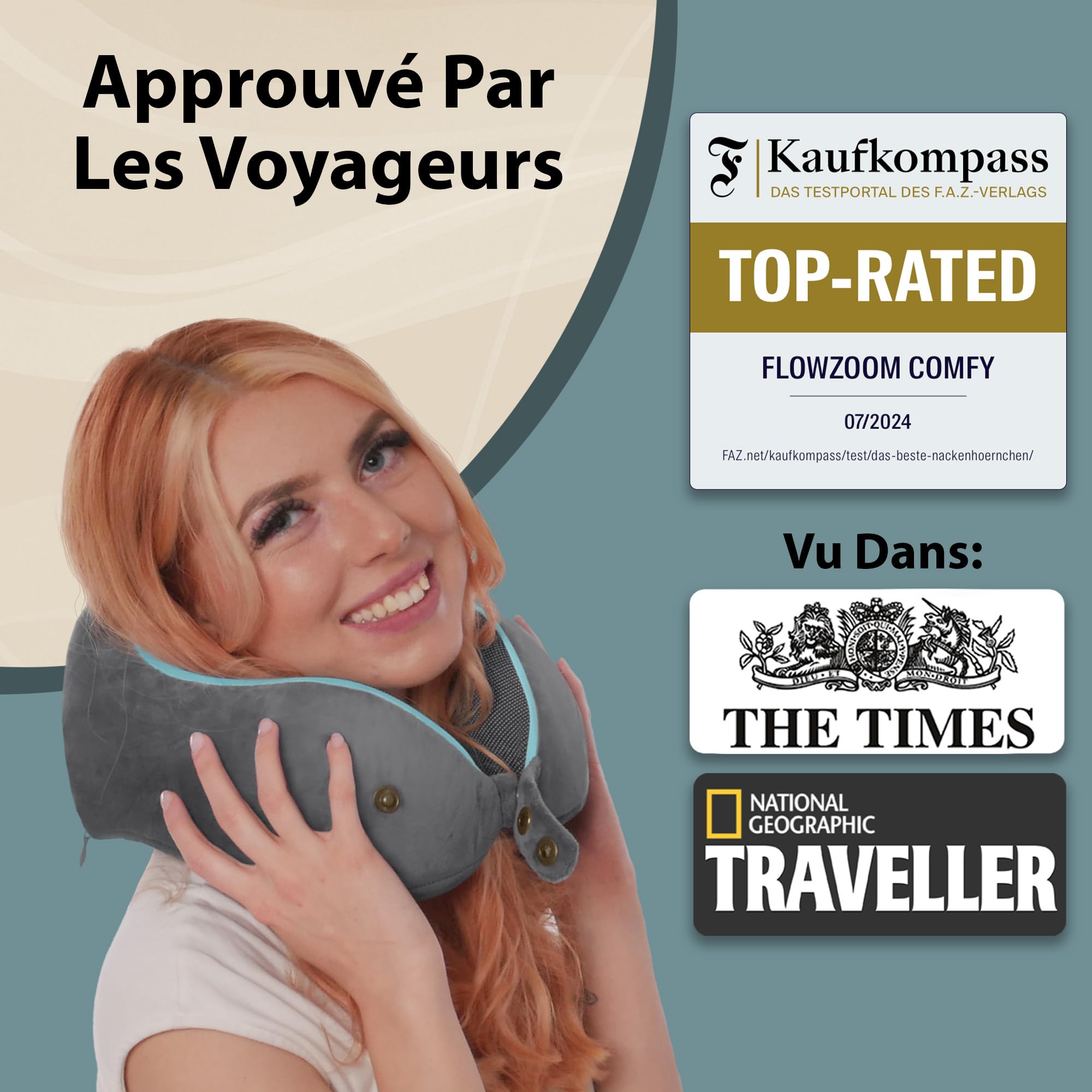 Coussins de voyage COMFY Duo “Pour Lui et Pour Elle” : Gris et Noir