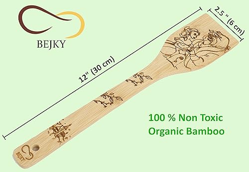 Miniatura 5 de Bejky - Juego de 6 cucharas de bambú de madera, utensilios de cocina de alimentos orgánicos, accesorios de cocina y decoración del hogar, regalos de