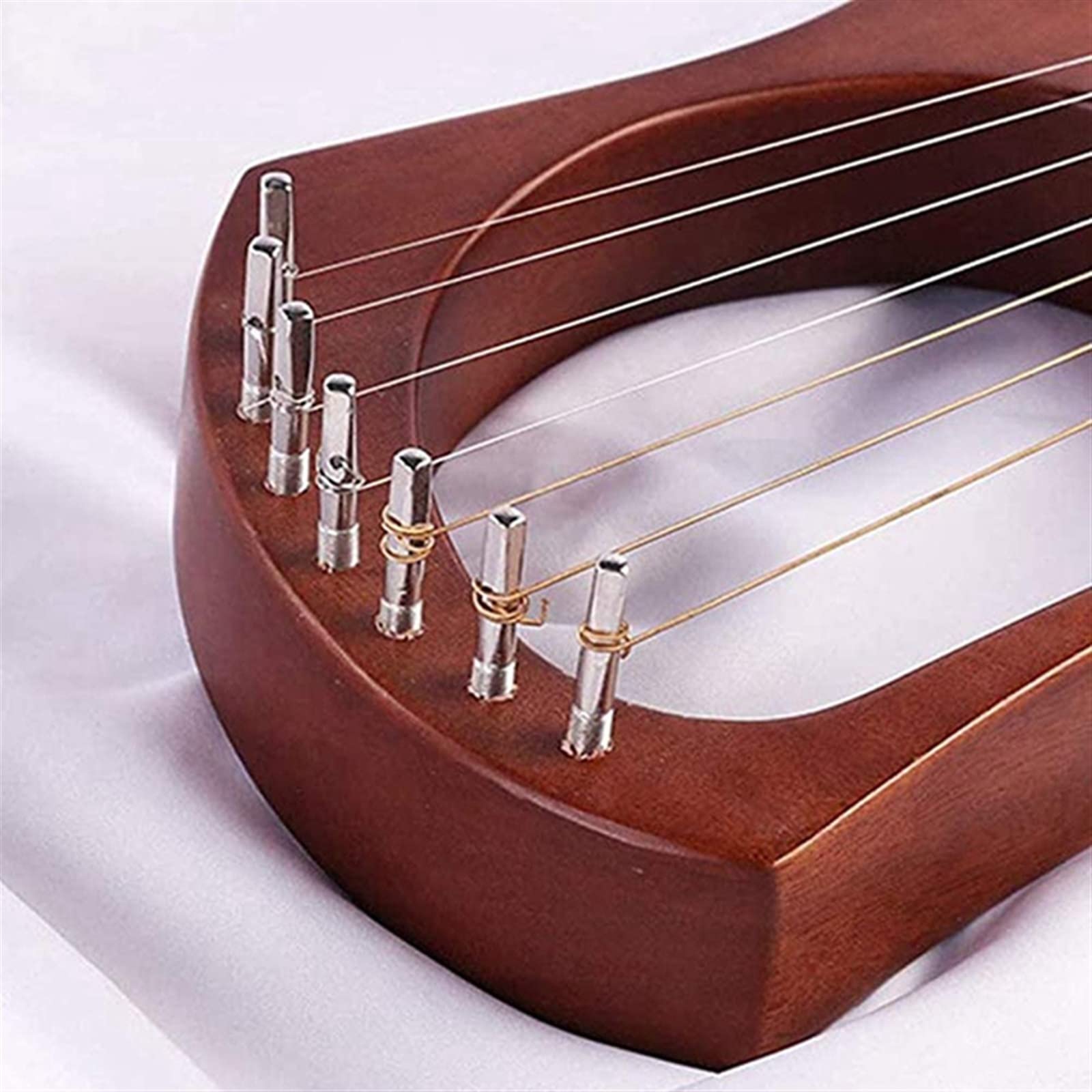 Arpa de lira de 7 cuerdas Arpa de madera maciza de caoba Cuerdas Instrumentos de cuerda Lira? Arpa para principiantes