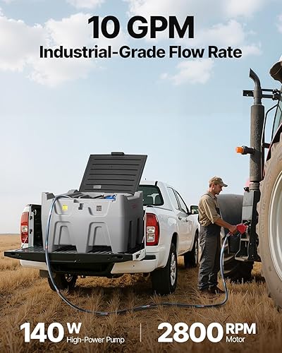 Miniatura 13 de VEVOR Nuevo tanque diésel portátil, capacidad de 58 galones y caudal de 10 GPM, tanque de combustible diésel con bomba de transferencia eléctrica