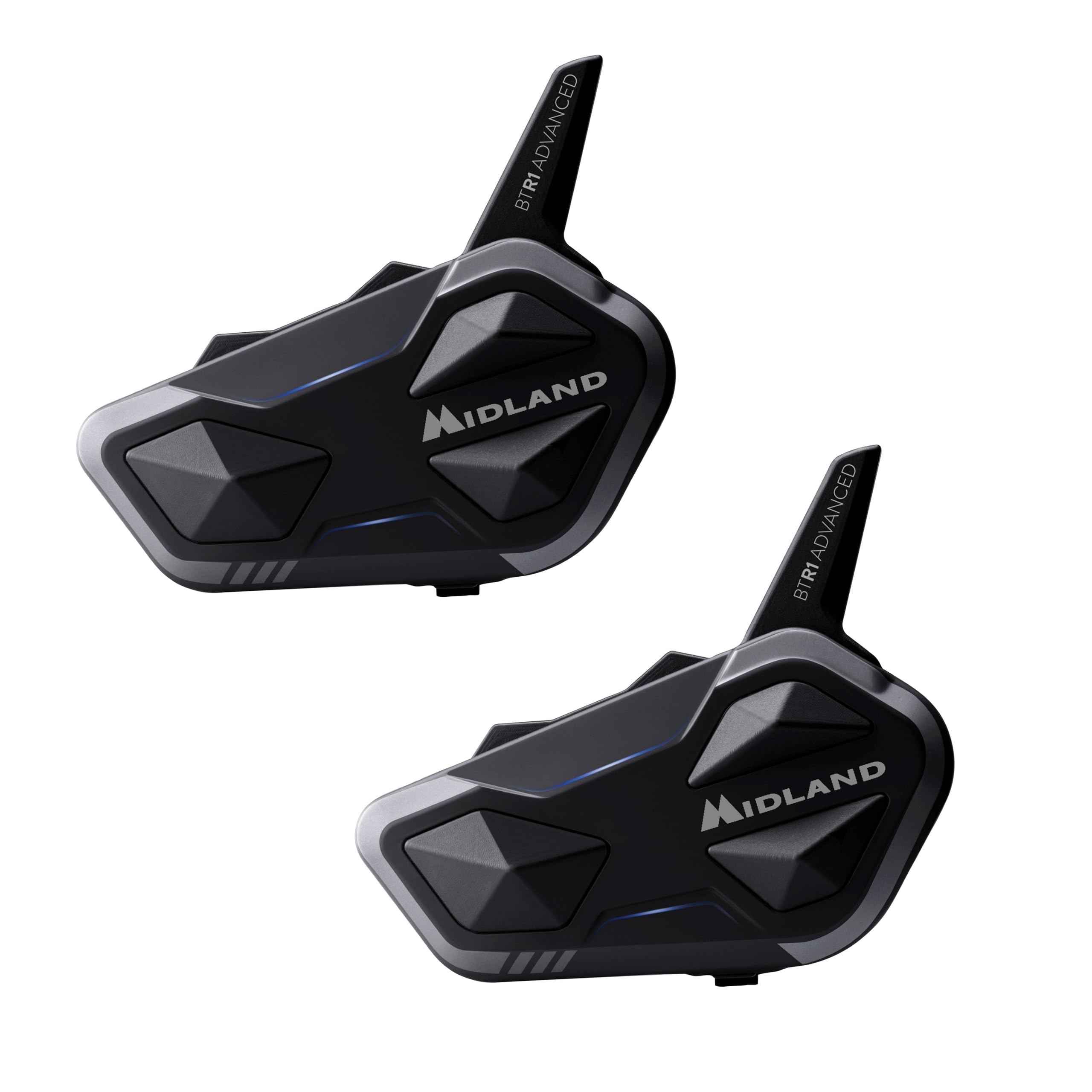 Midland BTR1 Advanced Twin Interfono Moto Bluetooth Impermeabile IPX6 1,2km 4 Persone Conference Batteria 23h Audio HD