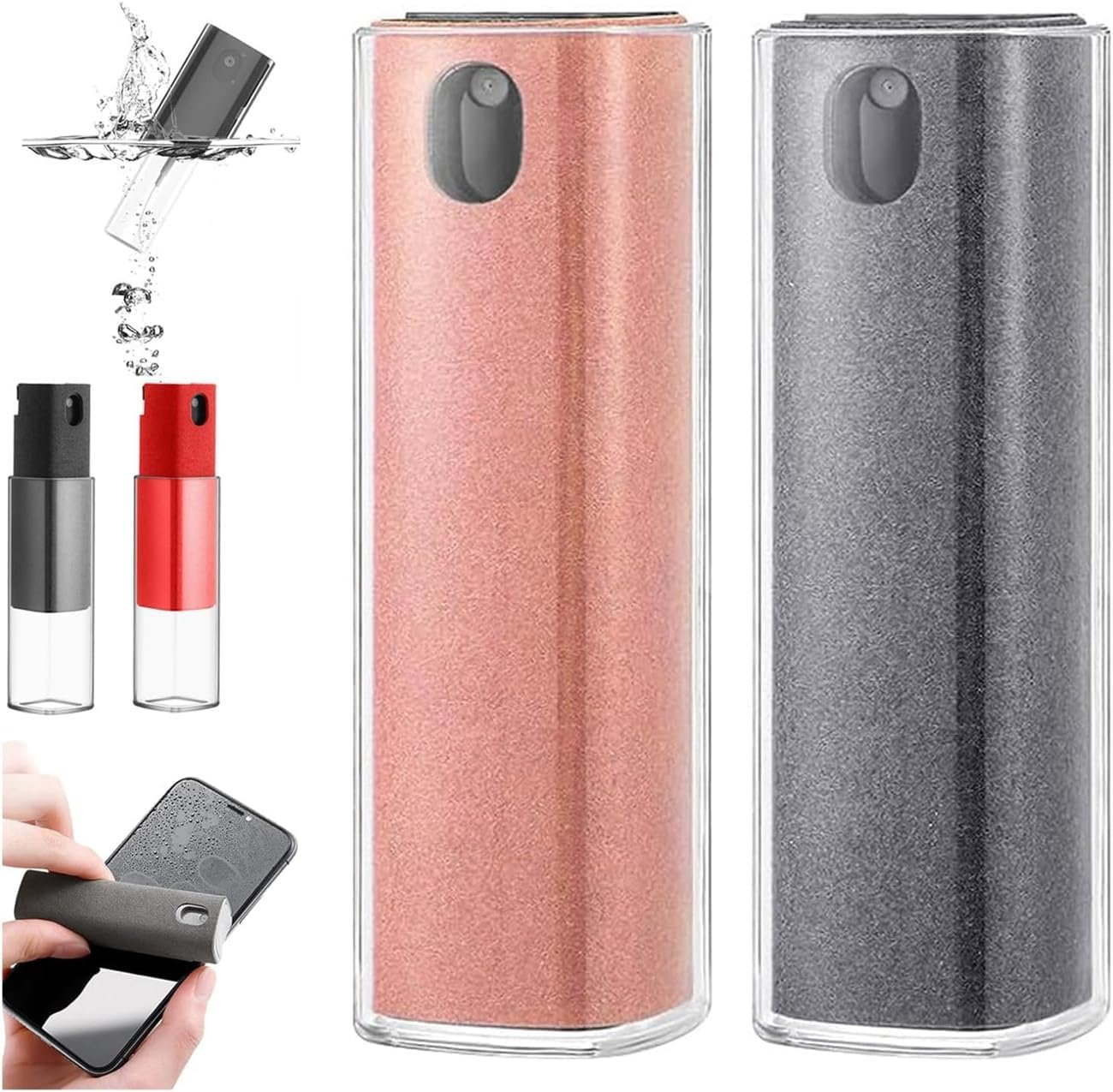 Pristine Screen Cleaner,Pristine Clean Screen Cleaner, Pristine Screens,Screen Cleaner Spray,for All Phones, Laptop and Tablet Screens (Grey+Pink)