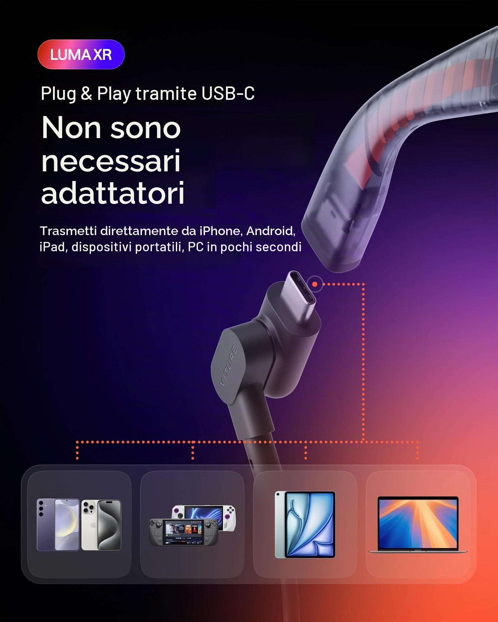 VITURE The Winning Combo — Occhiali XR Luma X 8Bitdo Ultimate Mobile Gaming Controller, Primo Al Mondo, Supporta XR & Giochi Pro Android, Vinci Ovunque