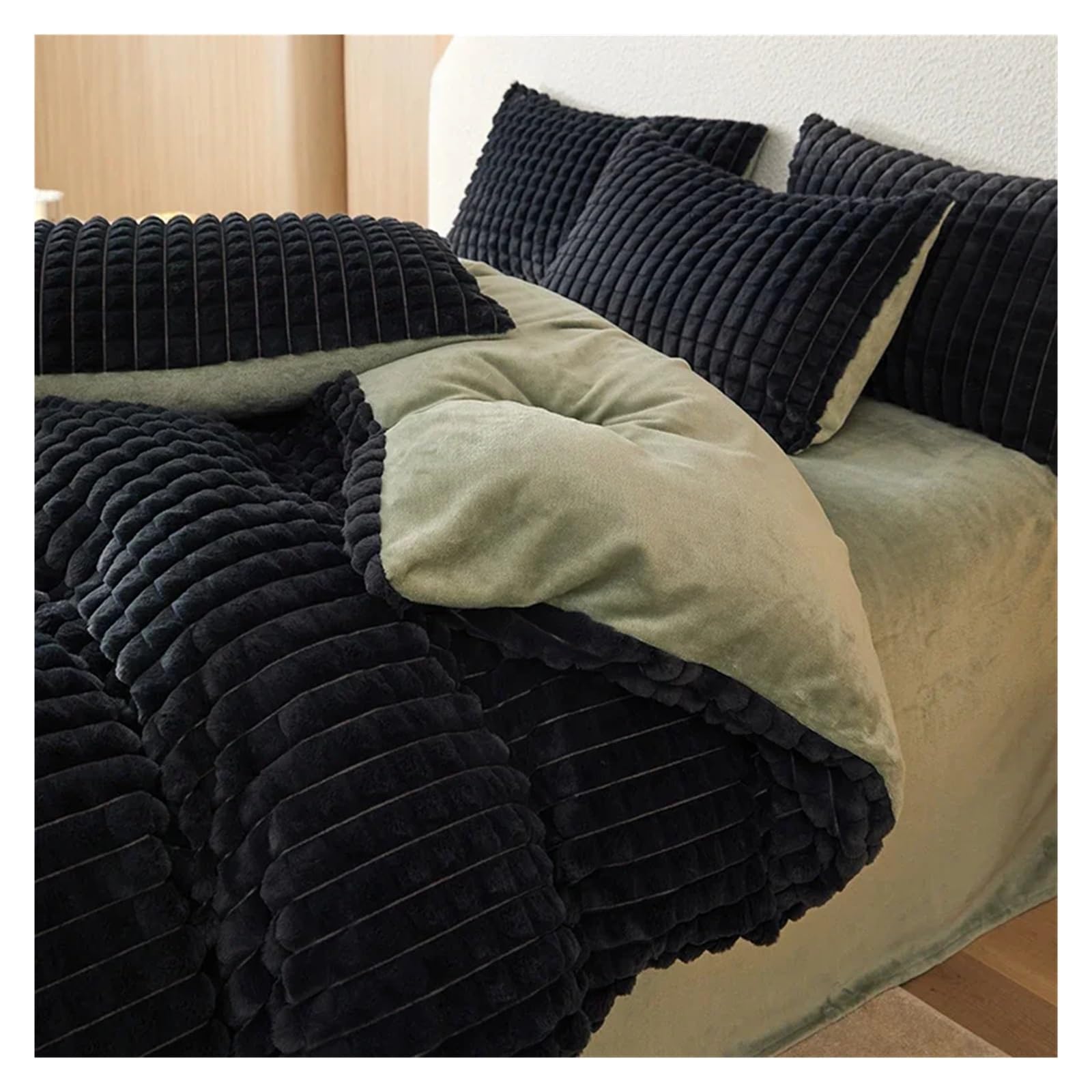 Juego de funda de edredón cálido extragrande de felpa y ropa de cama suave para invierno