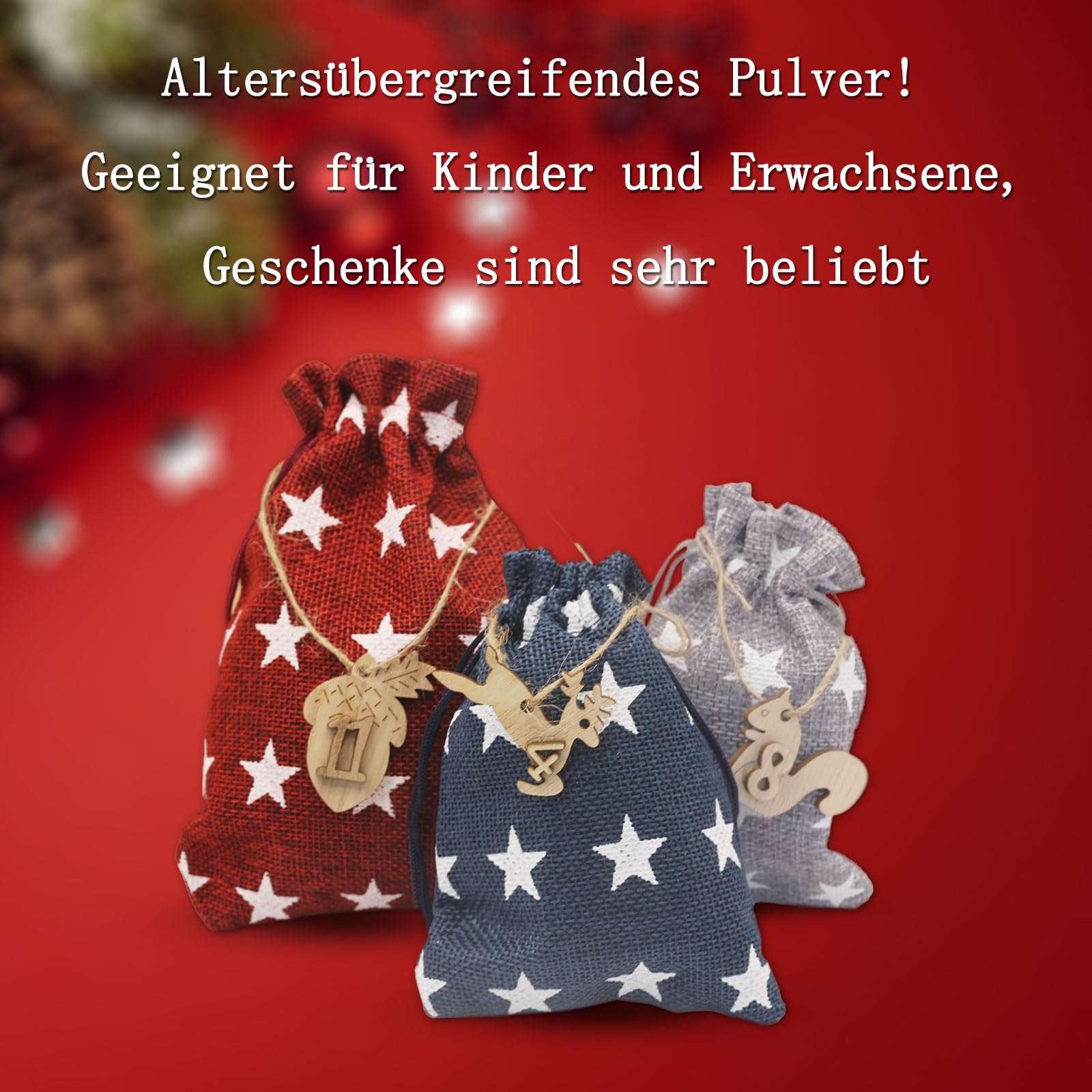 adventskalender zum befüllen, 24 adventskalender säckchen, rituals 2025, selber befüllen stoff kinder (Drei Mischfarben)