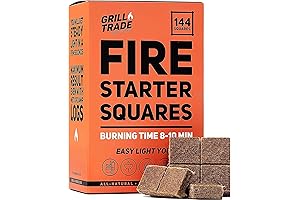 Grill Trade Fire Starter Squares for BBQ Grills, Campfires and More