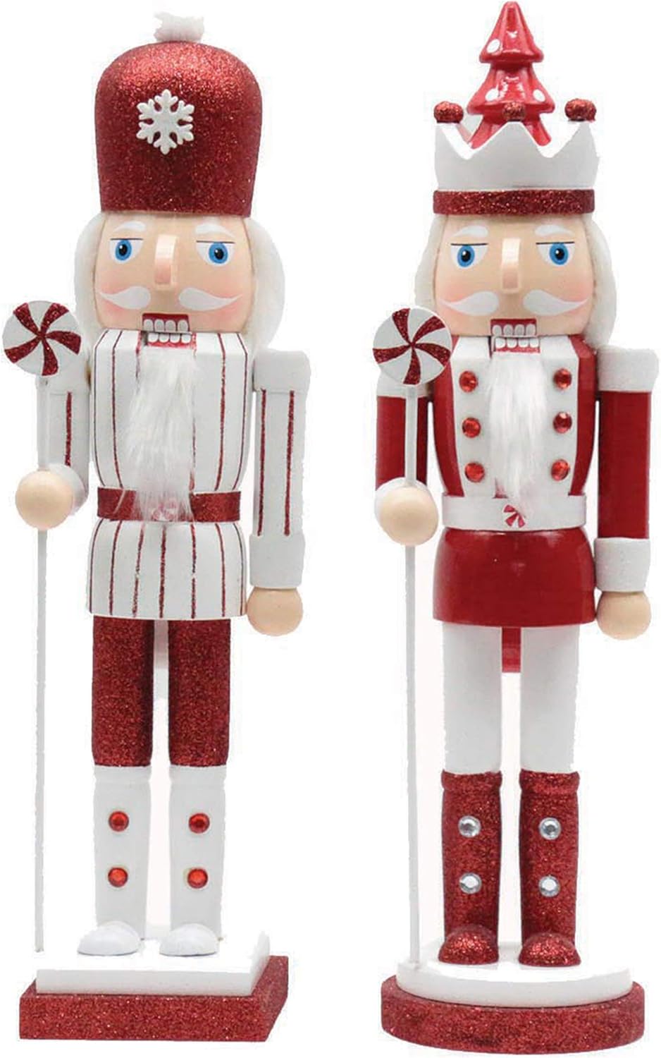 Santa's Workshop 15" Red Peppermint Nutcracker, Set of 2