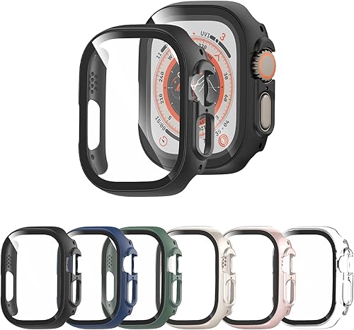 Miniatura 10 de Rontion - Juego de 6 fundas de PC rígidas con protector de pantalla de vidrio templado de 44 mm para Apple Watch SE 3/SE (2ª) Series 6/SE/5/4,