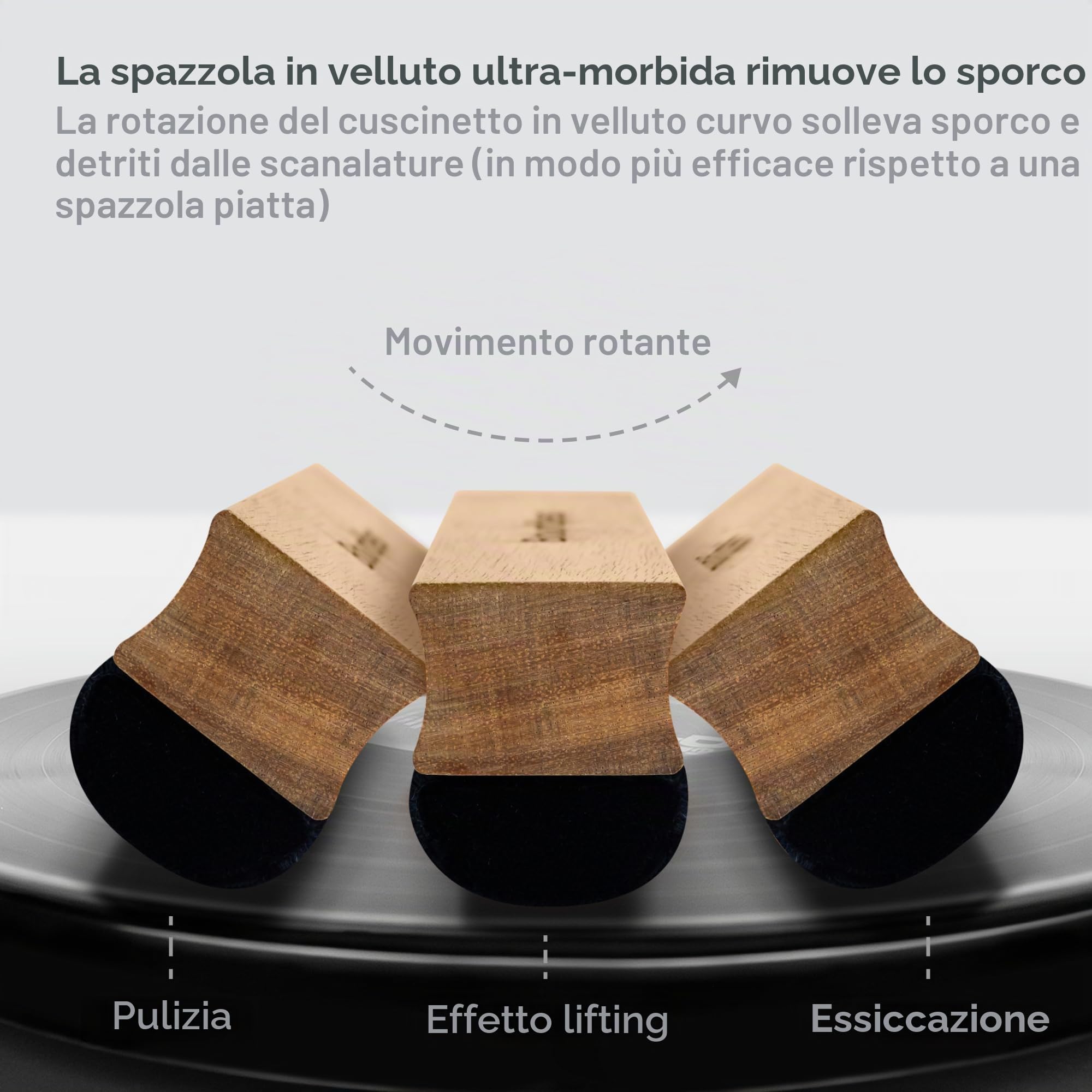 Boundless Audio Kit per la pulizia dei dischi in vinile, kit 5 in 1 per la pulizia dei vinili, include spazzola per dischi in velluto, detergente per pennino, soluzione detergente, spazzola in nylon e