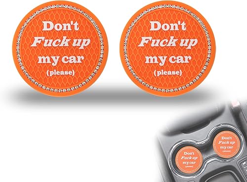 Miniatura 7 de Paquete de 2 posavasos para automóvil, tapetes universales de silicona antideslizantes para automóvil, divertidos accesorios para el interior del