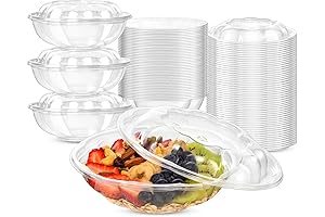 Disposable Plastic Clear Salad Bowls with Lids Perfect for Acai Bowls on Uber Eats