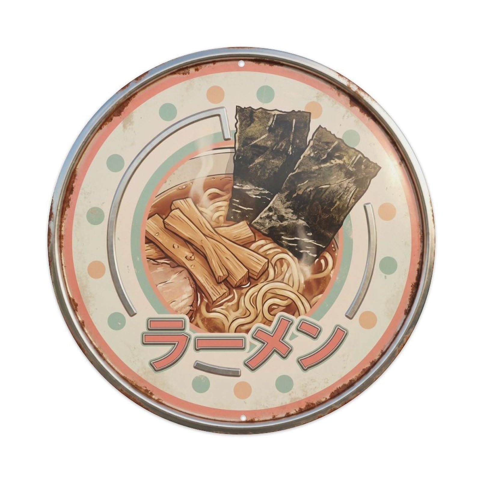 Cxhjca 8X8inch(20X20cm) Ramen Japanese Noodles 1950S Style Cuisine Restaurant Metal Tin Sign