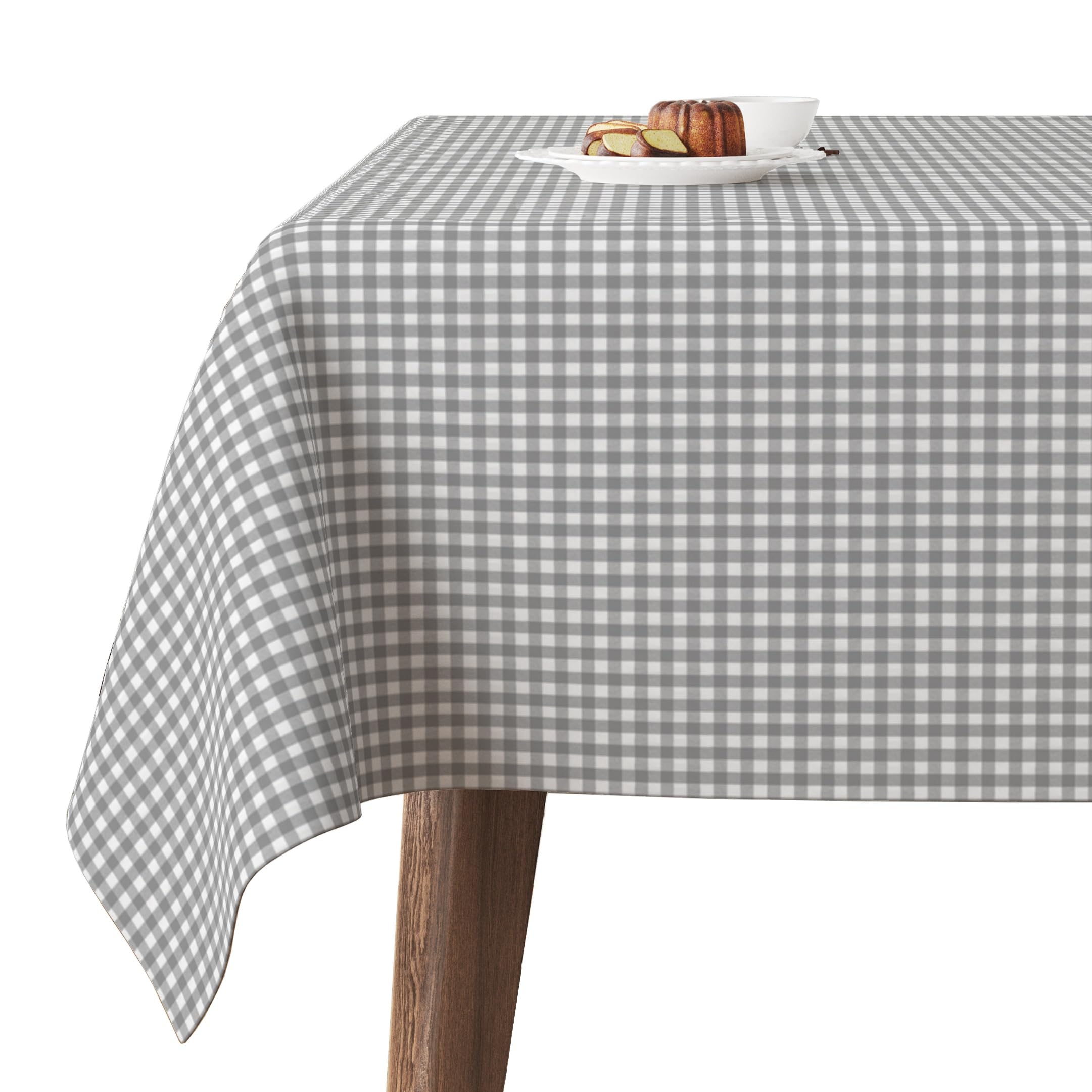 Martina Home TEFLONATED TABLECLOTH MADE Petit Vichy Light Grey 220X140 CM
