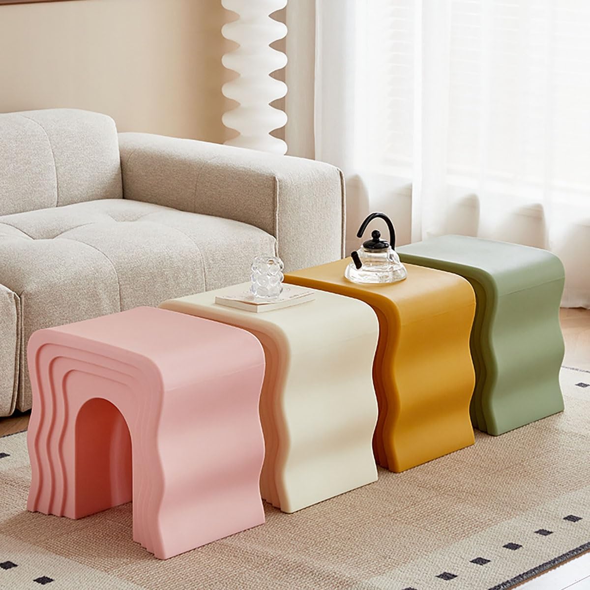 Petite Table D Appoint, Table D'appoint Canapé, Table D'appoint Décorative De Canapé Pour Le Salon, Petite Table De Chevet, Coins Arrondis Forte Capacité De Charge Convient Pour Le Salon, La Chambre(Y