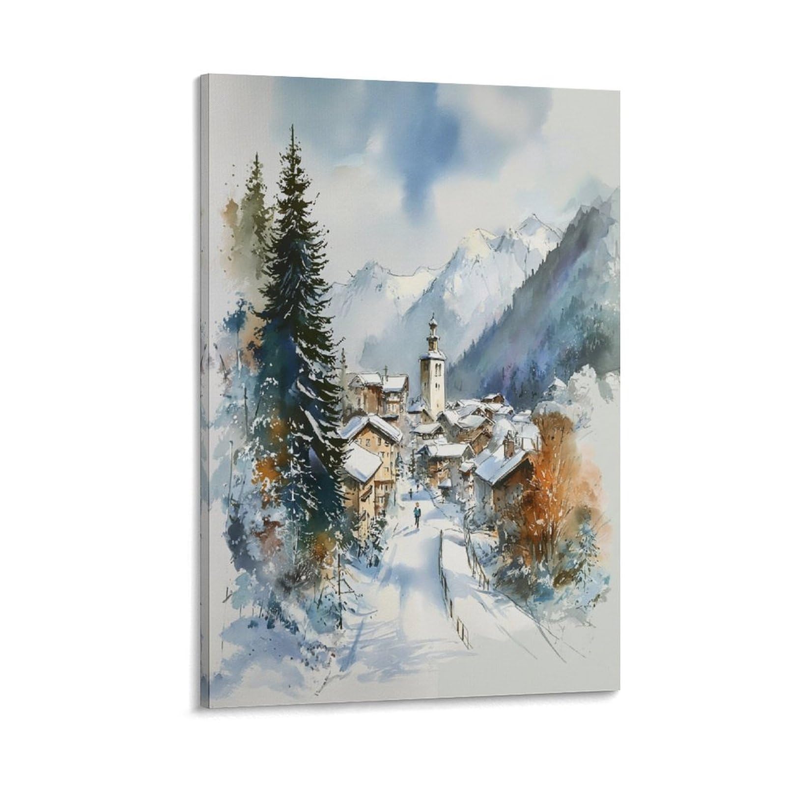 CNAHEIZ Whistler Watercolor Painting 20x30inch(50x75cm) Vintage Travel Poster Watercolor Canvas Art