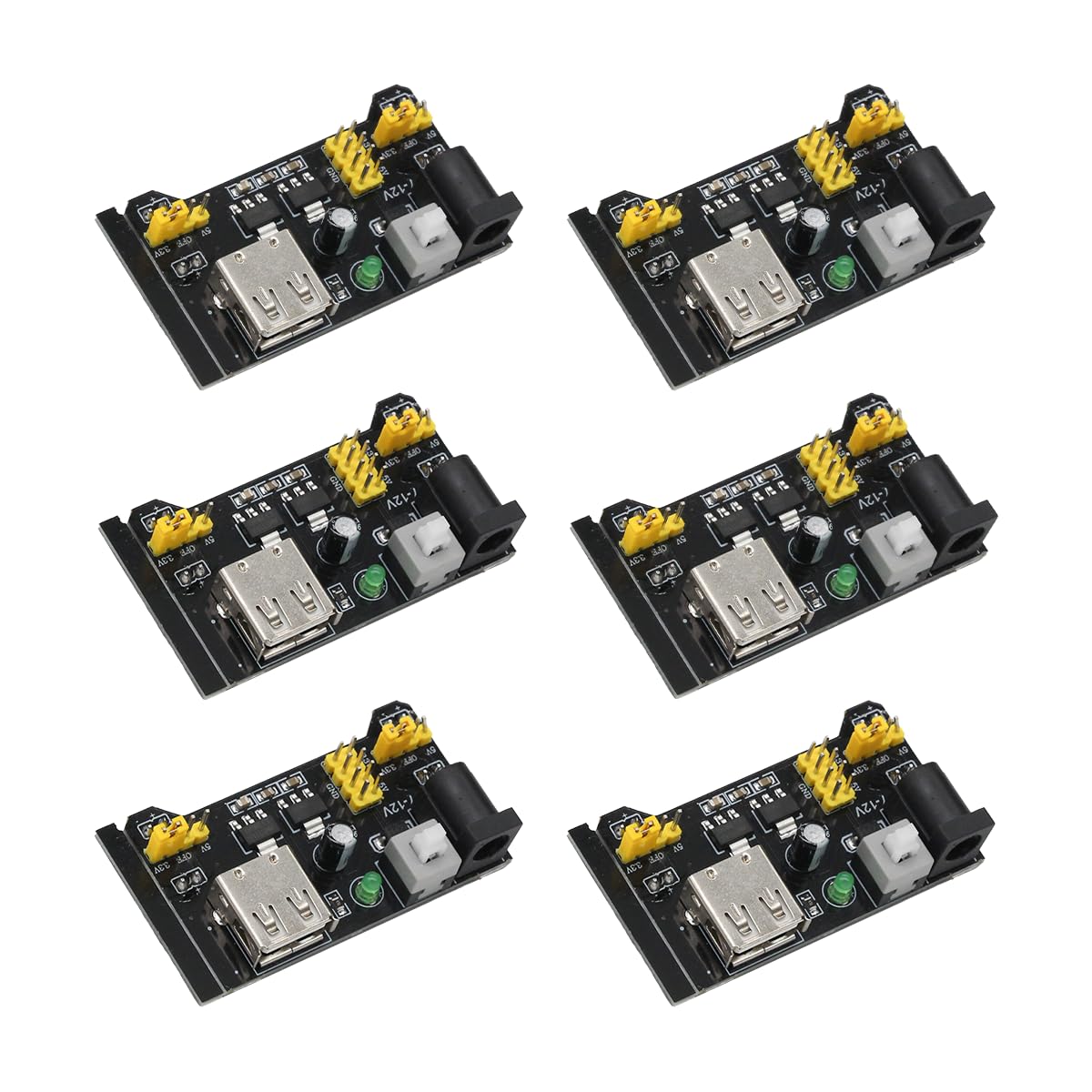 6pcs 3.3V/5V Dual Output Power Module MB-102 Power Supply Board DC Regulated Module for Arduino-image-9