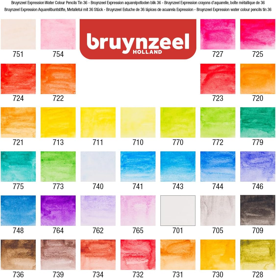 Bruynzeel Expression Water Colour Pencils Tin 36 (60313036)