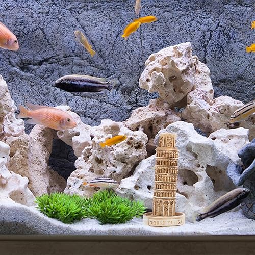 Miniatura 2 de Mini torre inclinada de Pisa modelo estatua de resina para pecera, acuario, mesa de arena, casa de muñecas, decoración de macetas para suculentas