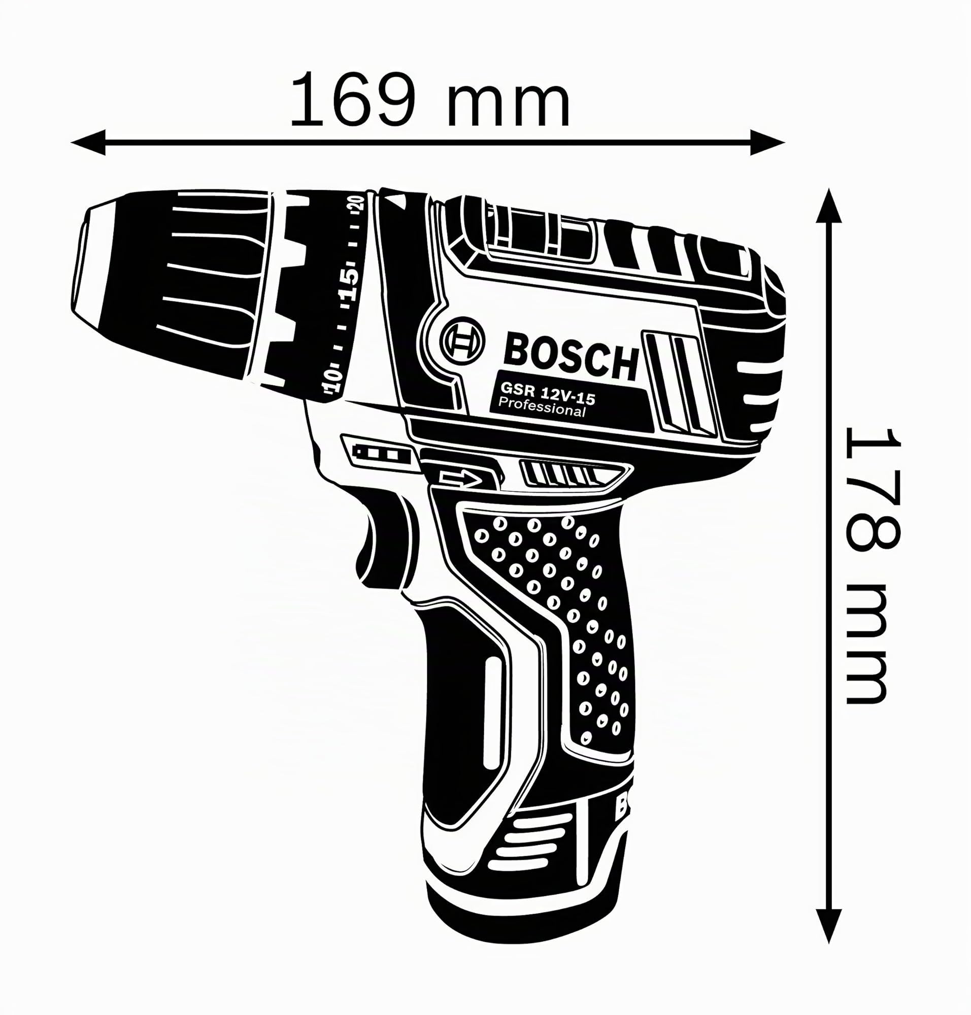 Bosch Professional 12V System atornillador a batería GSR 12V-15 (incl. 2 baterías de 2,0, cargador, set de 39 accesorios, bolsa de herramientas) - Set exclusivo de Amazon