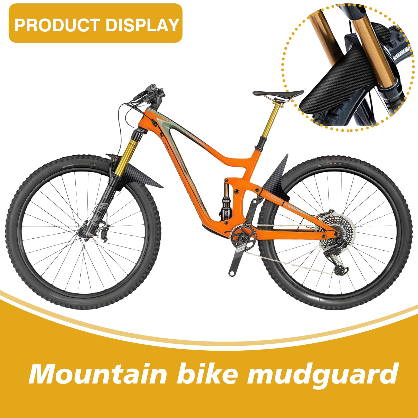 Parafango per Mountain Bike 2 pezzi, parafango MTB