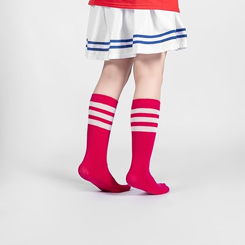 Miniatura 3 de BONANGEL Kids Soccer Socks 6-8 Years Old, Boys Girls Knee High Athletic Sports Football Baseball Socks 8-10 10-12 Years