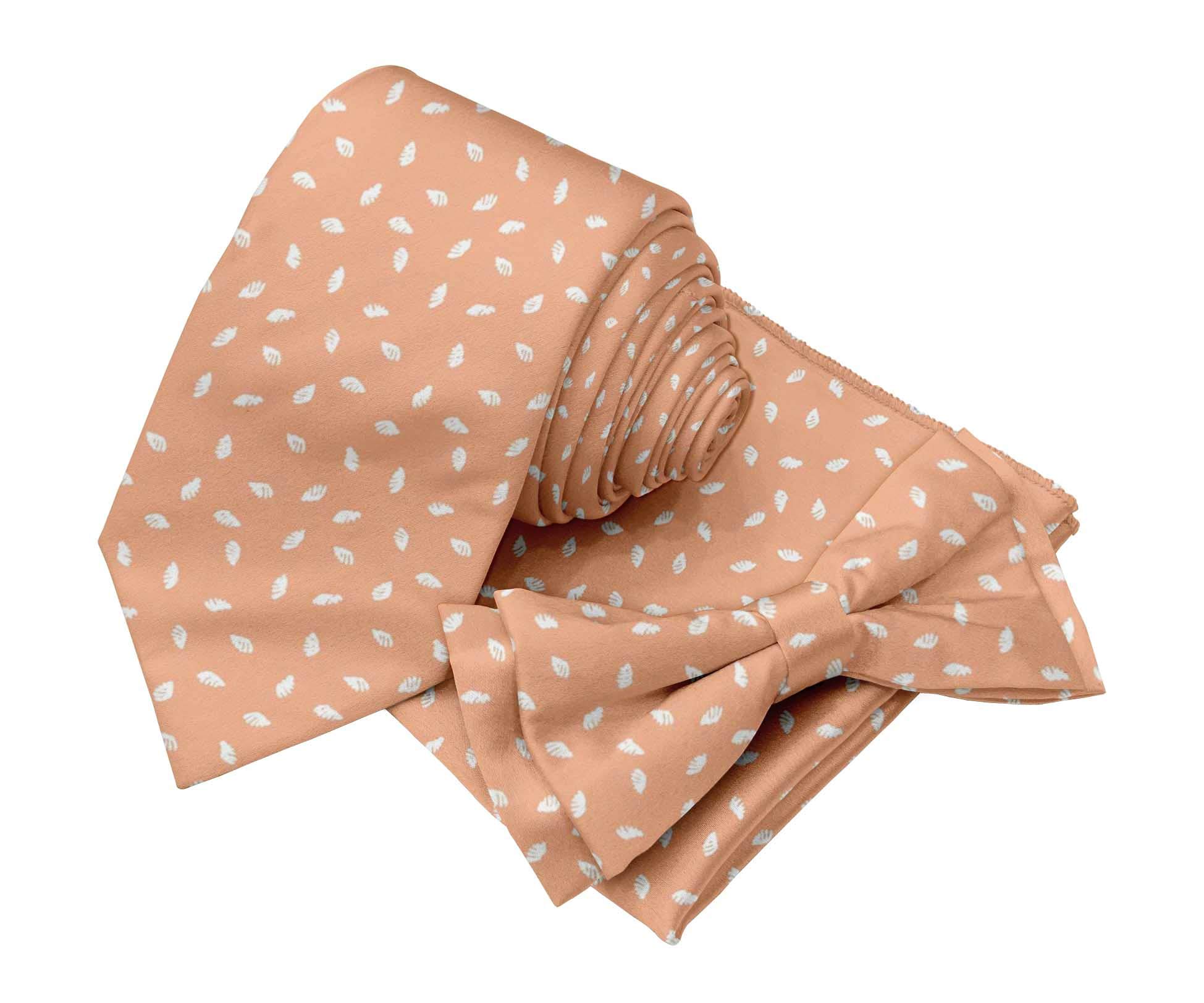 BESTMANPrinted Bow Tie Necktie Ascot Scarf With Pocket Square Accessories Set